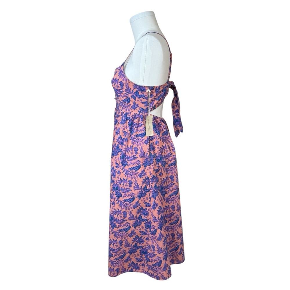 NWT Universal Thread Womens Sz M Sleeveless Floral Back Tie Midi Dress Vacation - Picture 6 of 16